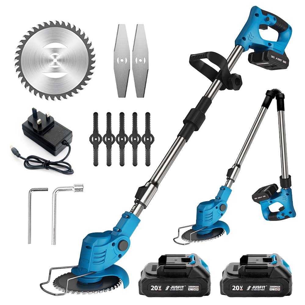 JUSFIT'S Cordless Foldable Garden Grass Strimmer Bundle