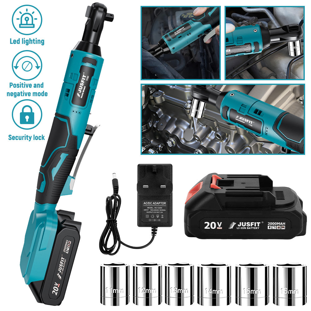 JUSFIT'S Upgraded 3/8'' Cordless Angle Wrench